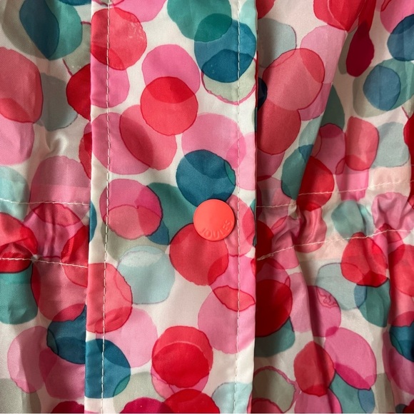 Joules girls 7-8 long cinch waist hooded rain jacket coat polka dot colourful - Picture 3 of 11